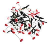 iplusmile 30 Pinzas Cabello Infantil Diseño de Flores Artificiales Color Rojo Hongos Pequeñas Horquillas Kawaii para Niñas de 8 a 12 Años Accesorios para Peinados Diarios y Ocasiones