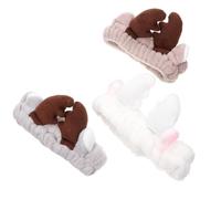 iplusmile 3piezas Diadema de Asta de Ciervo de Felpa Diademas Flexibles para Maquillaje para Lavarse la Cara Invierno