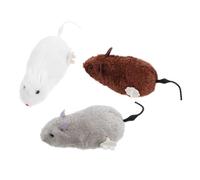iplusmile 3piezas Juguete De Ratón Mecánico para Gatos Ratón Falso De Peluche Realista Juguete De Cuerda Adorable para Gatos De Interior