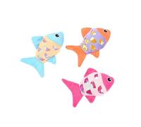 iplusmile 3piezas Juguetes De Hierba Gatera Lentejuelas Pececito De Peluche Resistente Mordeduras Juguete Educativo para Gatos Interiores y Mascotas