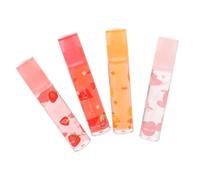 iplusmile 4 piezas Brillo Labial Transparente Hidratante con Fruta Bálsamo Protector para Labios Secos y Agrietados Fórmula Suave y Nutritiva para