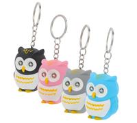 iplusmile 4 piezas Búho de Plástico Luminoso con de Colores Negro Gris Azul Rosa Colgante Decorativo para Bolso Llaves y Coche Accesorio Duradero y Divertido
