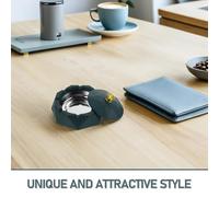 iplusmile 4 piezas Cenicero con Tapa Resistente al Viento Interior de Acero Inoxidable de Diseño de Tiara para Decoración de Mesa para Hogar y Oficina