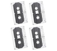 iplusmile 4 Piezas Cintas de Casete Estuche de Plástico Transparente de Audio Vírgenes Grabables de 30 Minutos para Grabaciones DIY y Regalos Retro