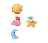 iplusmile 4 Piezas Colgantes de Muñeca de Felpa Llavero Decorativo con Figuras de Sol Luna Estrella y Nube Ligero y Compacto para Mochila Bolso y Coche para Decoración DIY y Regalo de