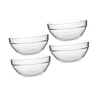 iplusmile 4 Piezas Cuencos de Vidrio Transparentes para Servir Resistentes al Microondas y Frigorífico Multifuncionales para Postres y Comidas Cuencos de Cocina Prácticos y Duraderos