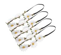 iplusmile 4 piezas Diadema para Niña con Flores Blancas Tejidas Mano Floral Artesanal para Bodas Vacaciones y Sesiones de Fotos Accesorio y Cómodo para Cabello