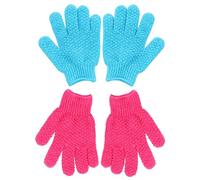 iplusmile 4 piezas Guantes Exfoliantes de Ducha para Cuerpo Limpieza Profunda y Exfoliación de Muerta Incluye Colores Azul Verde y Rosa para Masaje de Espalda y Exfoliación de Cuello y Pies