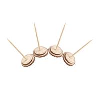 iplusmile 4 Piezas Madera Base de Navidad Central Clavija de Árbol | Tamaño 5,91x2,56 Pulgadas, Aspecto Rústico Natural, para Mini Árbol en Hogares y Comercios