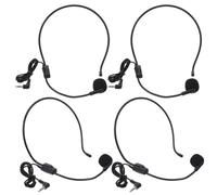 iplusmile 4 Piezas Micrófono de Diadema con Cable, Micrófono Omnidireccional, Negro, Nylon, Espuma, Acero y Abs, para Presentadores y TV, Sesiones de Grabación en Estudio y Clases
