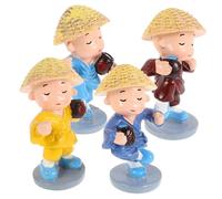 iplusmile 4 Piezas Monjes Kung Fu de Resina Adornos para Escritorio y Salpicadero de Decoración para Hogar y Oficina para Buenos