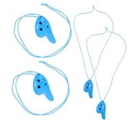 iplusmile 4 piezas Ocarina para Principiantes Plástico Mini Instrumento Musical Infantil Azul de Práctica Seguro y Suave