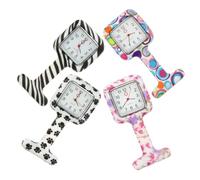 iplusmile 4 Piezas Reloj de Enfermera de Silicona Colgante con Pin Diseño Seguro y Duradero para Personal y Estudiantes