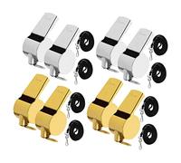 iplusmile 4 piezas Silbato Profesional Inoxidable con Cordón para Camping y Silbato Portátil con Gran Sonido para Entrenadores y Emergencias