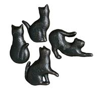 iplusmile 4 piezas Tiradores de Metal para Muebles Forma de Gato Manijas Negras para Puertas y Diseño Creativo y Rústico para Armarios y Cocinas de Duraderas y Funcionales