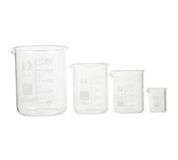 iplusmile 4 Piezas Vasos Medidores de Vidrio de Borosilicato con Pico para Química y Medición Precisa y Resistencia al Calor