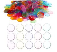 iplusmile 400 Piezas Fichas Transparentes para Bingo de Marcadores de Colores Reutilizables para Familiares y Actividades Educativas Matemáticas