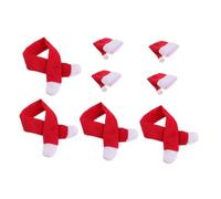 iplusmile 4juegos Enfriador Decorativo Navideño Mini Gorros y Bufandas De Papá Noel Fundas para Botellas De Vino para Fiestas De Navidad