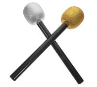 iplusmile 4piezas Micrófonos De Juguete Falso para Niño Niña Brillo Plateado y Dorado Diseño y Resistente Fácil De Sostener Adecuado para Fiestas Infantiles Simulación