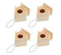 iplusmile 4piezas Pequeña Pajarera de Madera sin Terminar Casa para Pájaros Colgante Kit de Minicasas para Pájaros Pintar para Decoración de Fiestas al Aire y Jardín