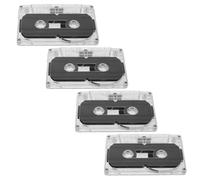 iplusmile 4piezas Unidades Cintas de Casete Vacías Minutos con Estuche Plástico Transparente para Grabación de Voz Música y Enseñanza Portátil DIY Vintage