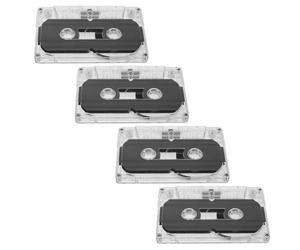 iplusmile 4piezas Unidades Cintas de Casete Vacías Minutos con Estuche Plástico Transparente para Grabación de Voz Música y Enseñanza Portátil DIY Vintage
