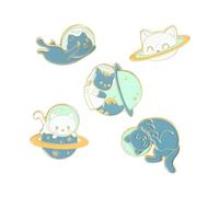 iplusmile 5 piezas Broches Diseño de Planetas y Gatos de de Dibujos Animados para Ropa Accesorios Decorativos con Cierre Fácil Estilo Aleatorio para Añadir Encanto y Personalidad