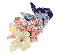 iplusmile 5 Piezas Coleteros con Orejas de Conejo para Mujer Lazos de Floral Elásticos para Coleta Accesorios de Cabello Divertidos y Suaves para Diario