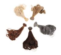 iplusmile 5 piezas Pelucas Rizadas Sintéticas para Muñecas DIY Mechas Largas con Diseño de Permanente Flor de para Manualidades y Cambio de Look Muñecas Bjd