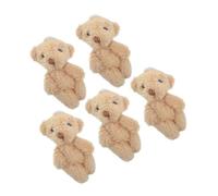iplusmile 5 Piezas Peluche De Peluche Juguetes Accesorio del Llavero Keychains De Animales Mini Oso De Juguete Pequeño Oso Fiesta Favores Suministros Artesanía Little Bears Caqui Felpa