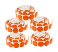 iplusmile 5 Rollos Etiquetas Adhesivas Redondas Autoadhesivas Rollo Etiquetas Papel Couché para Codificación de Colores y Etiquetado Manual Superficie Lisa para Escritura Adhesivo Fuerte