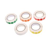 iplusmile 5 Rollos Etiquetas Adhesivas Redondas Pequeñas Autoadhesivas para Diy Códigos Coloridos para Organización Papel Couché Resistente para Oficina y Hogar
