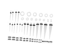 iplusmile 50 Dilatadores Cónicos Acrílicos Transparentes Para Perforación De Orejas, 50 Unidades, Tamaño Mediano, Accesorios Decorativos Luminosos Para Uso Diario y Fiestas