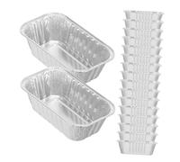 iplusmile 50 piezas Bandejas de Horno de Aluminio para Pan Moldes Desechables de Aluminio Resistente al Calor para Reuniones Familiares y Catering Caja de Hornear Ligera y Práctica