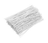 iplusmile 500 Bridas para Cables de Alambre Recubiertas de Plástico Blanco de 15 Cm para Ordenar y Sujetar Cables Hogar y Fuera de Casa