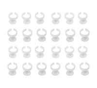 iplusmile 500 Piezas Anillos Portadores de Pegamento para Maquillaje Soportes de Plástico Pequeños Sin Separador para Pigmentos de Tatuajes y Microblading para Extensiones de Pestañas y Uñas