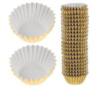 iplusmile 500 piezas Mini para Cupcakes Aluminio Dorado Resistentes y Antiadherentes para Muffins Magdalenas y Pasteles Bodas Cumpleaños y Fiestas