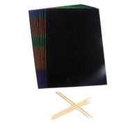 iplusmile 55 Piezas Papel para Rascar Stylus de Madera Láminas para Manualidades y Dibujo Creativo Infantil Seguras Polvo para Actividades Educativas