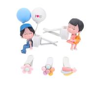 iplusmile 5piezas Clip Decorativo De Para Ventilación De Automóvil De Pareja De Dibujos Animados Globos y Flores Decoraciones De Salida De Aire Para Interiores De Coche Aromatizantes