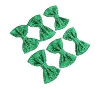 iplusmile 6 piezas Accesorios para Zapatos y Calcetines con Lazo Bordado de Lentejuelas Verdes para Decoración Creativa y Manualidades DIY