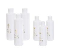 iplusmile 6 Piezas Botella de Agua Católica Rellenable de 250 Ml y 118 Ml Diseño de Cruz Elegante, Material Pe Resistente y Tapa Hermética para Bendiciones Personales y Sacramentos