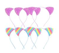iplusmile 6 piezas Diademas de Orejas de Gato con Lentejuelas Pack de Accesorios Coloridos para Fiestas y Disfraces para Niñas y Halloween Diseño Adorable y Cómodo