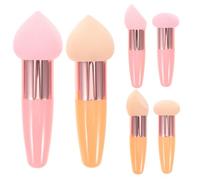 iplusmile 6 Piezas Esponjas de Maquillaje con Mango Mezclador de Base y Corrector Aplicador de Cosméticos Reutilizable para Uso Húmedo y Seco para Polvo y Líquidos Diferentes Tonos Rosa