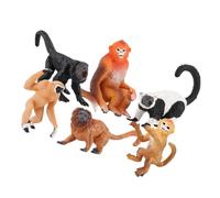 iplusmile 6 Piezas Figuras Sólidas y Estáticas de Mono Modelos Educativos de Animales para Juguetes Didácticos y Decoración Realista