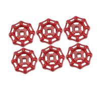 iplusmile 6 piezas Mango de Válvula de Compuerta Rojo Rueda de Control de Agua Accesorios para Tuberías Diseño de Plano para Fluido