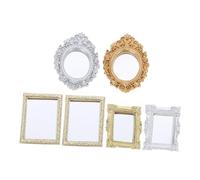 iplusmile 6 Piezas Mini Espejos de Pared Embossed Clásicos para Casa de Muñecas Accesorios Decorativos DIY para Dormitorio Baño y Sala Muebles Miniatura Vintage