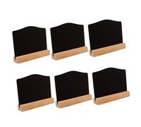 iplusmile 6 Piezas Mini Pizarra de Madera Doble Cara con Base Sólida para Mensajes y Decoración Pequeña Pizarra para Bar Tienda de Unidades