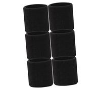 iplusmile 6 piezas Muñequeras Deportivas de Banda Elástica Absorbente para Fútbol Baloncesto y Running Soporte para Muñeca Accesorios Fitness Unisex Negro