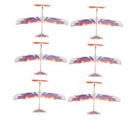 iplusmile 6 Piezas Unidades Aviones Planeadores de Expandido con Banda Elástica Modelo DIY para Juguete Ligero y Portátil para Aire y Desarrollo de Habilidades