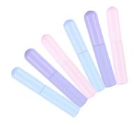 iplusmile 6piezas Cepillos De Labios Con Cabezal Redondo Para Aplicación Precisa De Brillo y Barra Aplicador Multifuncional Para Maquillaje Diario y Profesional Colores Rosa Púrpura y Azul